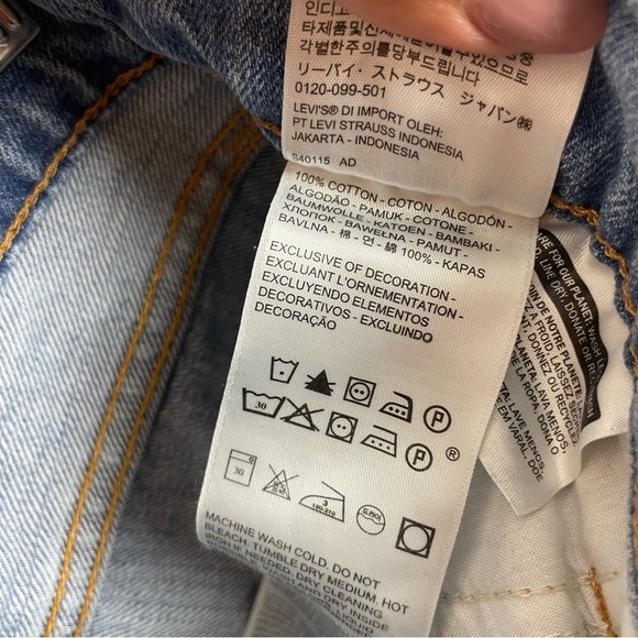 Levi's 501 Premium Shorts Denim Jean Cutoff Distressed - Picture 8 of 9